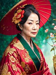 Aiya aka Beautiful Silk 美しいシルクAiya Geisha Aged 50 Portrait V2