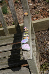 Bench With Painted Rocks...