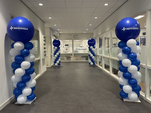 Ballonpilaar Breed Rond Bedrukt Opening Gezondheidscentrum Herenwaard IJsselmonde Rotterdam