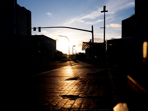 Twilight at the intersection.