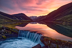 Natural pool in dusk