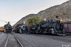 473, 478, & 476 (K-28’s) at the Durango Depot during the DSNGRR K-28 100th Anniversary Special. 10/2023