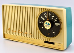 Vintage Airline Transistor Radio, Model GTM-1109A, AM Band, 7 Transistors, Sold By Montgomery Ward & Co., Made In USA, Circa 1957 - 1958