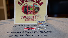 Shotglass, Bar Mat and T-Shirt from The Swizzle Inn in Bermuda