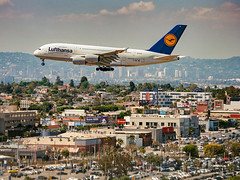 Lufthansa A380 Approaches LAX