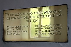 Weston, Suffolk - Roll of Honour WW1