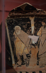 Fragment of a Sicilian Red Figure calyx krater perhaps representing a scene from Sophocles' Oedipus Rex, 3