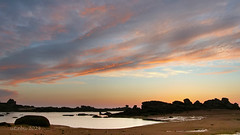 Sunset on the beach of Tregastel