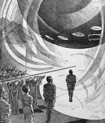 Art by Wesso for Harl Vincent’s “Faster than Light” in “Amazing Stories Quarterly,” September 23, 1932.