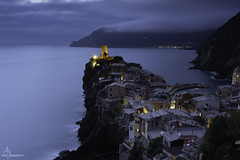 Vernazza in twilight blues, where sea and sky converge