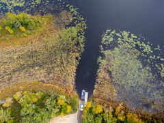 Pontoon on Big Sandy Lake in McGregor, Minnesota