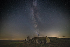 Painting the Milky Way. West Kennet Long Barrow, Wiltshire, UK.