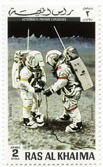 Ras al Khaima 2 riyals Apollo 14 air mail stamp (1972)