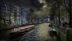 Boat excursion of Amsterdam canals.  373a