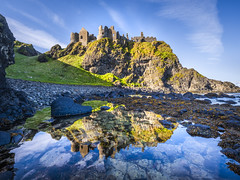 Tide Pool Reflections Dunluce Castle Bushmills Northern Ireland County Antrim Fuji GFX100s Irish Sea Cliffs Fine Art Medium Format Photography IE! Elliot McGucken Master Fine Art Landscape Photographer Epic Views and Scenery