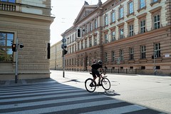 The cyclist and the light