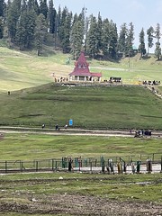 A closer view of the lone Hindu temple in the Gulmarg valley