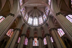 Chœur gothique, cathédrale St Julien (XIe-XVe), cité Plantagenêt, Le Mans, Sarthe, Pays de la Loire, France.