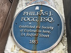 Phileas J Fogg Esq plaque