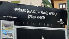 Reindeer Sausage - Moose Burger - Baked Potato