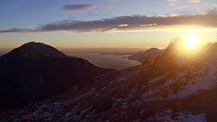 Sunset over the mountains of Lake Garda