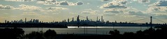 New York City Skyline - Late Afternoon/ Cloudy Panoramic; Queens, New York