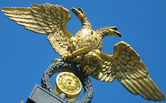 Double-headed Eagle of Gate in front of the facade of the Mikhailovsky Palace (