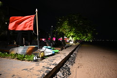 DSC_5459: a row of surfboards sitting on top of a sandy beach