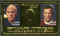 Guyana $500 Star Trek: Generations gold foil postage stamps (1994)