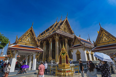 Wat Phra Kaew, home of the Emerald Buddha, in the Grand Palace compound in Bangkok, Thailand