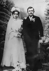 Early 1900s Vintage Wedding Portrait of Hungarian Couple