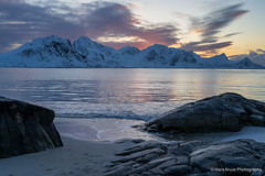 Sunset on Lofoten in winter