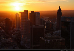 Sunset seen from Main Tower, Frankfurt, Germany