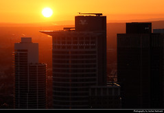 Sunset seen from Main Tower, Frankfurt, Germany