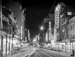 View along Queen Street in Brisbane city at night