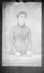 Vintage portrait of a woman in Victorian-style attire, Budapest, Hungary, 1880s