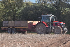 Massey Ferguson 6S.180 Tractor with a Herron Engineering Flat Bed Trailer