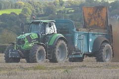 Deutz Fahr Agrotron 6205 Tractor with a Rolland Rollforce 5514 Rear Discharge Spreader