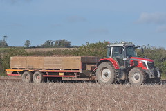 Massey Ferguson 6S.180 Tractor with a Herron Engineering Flat Bed Trailer