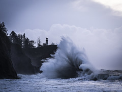 Wild Washington Coast King Tide Cape Disappointment Lighthouse Breaking Storm High Waves Big Surf Backwash Seascape Ocean Art! Fuji GFX100 Fine Art Landscape Nature Photography! Elliot McGucken 45EPIC Master Medium Format Photographer Fuji GFX 100s