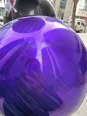 2017 Anagram 15-Inch Metallic Purple Orbz Round Mylar Balloon Inflated with Helium