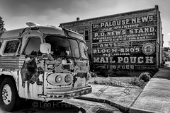 Ghost Sign and Old Bus in Palouse