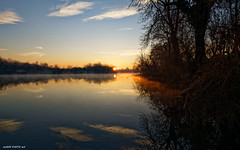 Korana river bank on dawn