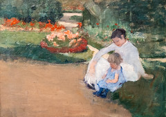 Mary Cassatt, Woman and Child Seated in a Garden, c. 1894, Oil on canvas, 12/13/24 #mfahouston