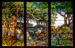 Louis Comfort Tiffany and Studios, A Wooded Landscape in Three Panels, c. 1905, Glass, copper-foil, and lead, 12/13/24 #mfahouston