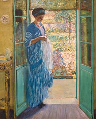 Frederick Carl Frieseke, In a Doorway, c. 1913, Oil on canvas, 12/13/24 #mfahouston