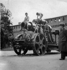 1950s Photo of Škoda Mörser in Piazza del Cannone, Milan, Italy