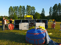 Preparing to go ballooning, Årsta, Stockholm, Sweden