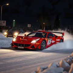 Ferrari in the snow