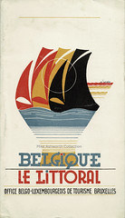 Belgique : Le Littoral : Office Belgo-Luxembourgeois de Tourisme : Bruxelles : 1935 : artwork by Edgard Lemaire